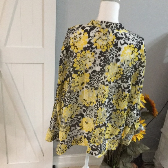 Ruby Road Woman’s sheer black and yellow blouse - Picture 7 of 10